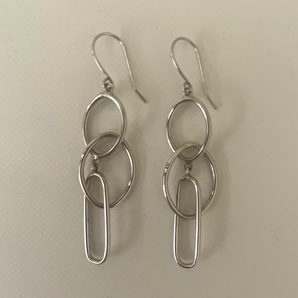 Silver geometric earrings